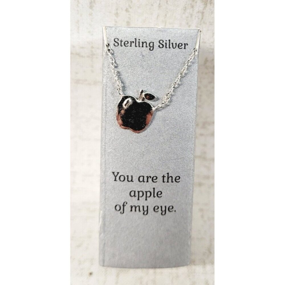 Sterling Silver APPLE Pendant Necklace Jewelry  16-18" NEW!!!
